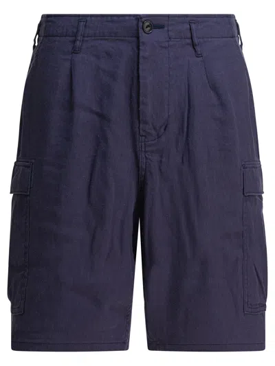 Nonnative Linen Cargo Shorts Blue