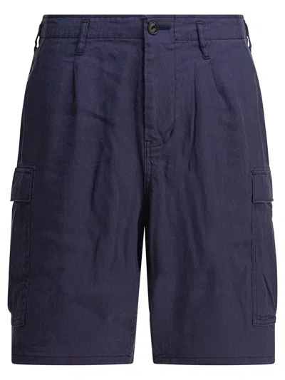 Nonnative Linen Cargo Shorts In Blue