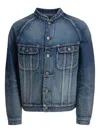 Nonnative Button-up Denim Jacket With Zigzag Placket In Blue