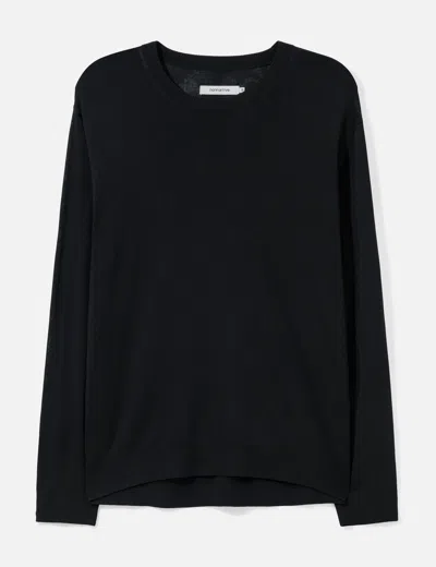 Nonnative Officer Crew Sweater Rayon Nylon Yarn In Black