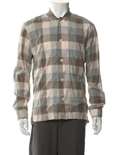 Pre-owned Nonnative Plaid Print Long Sleeve Shirt In Neutral