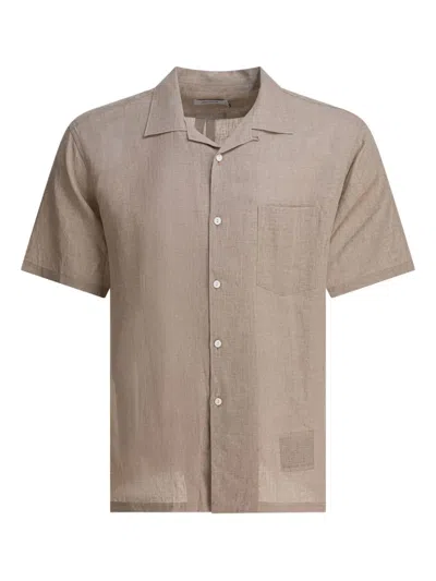 NONNATIVE REVERE-COLLAR LINEN SHIRT