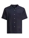 Nonnative Short-sleeve Linen Shirt With Classic Collar In Blue
