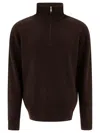 Nonnative Ribbed High-neck Zip-up Sweater In Brown