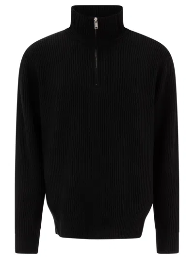 Nonnative Ribbed Knitwear With High Collar In Black