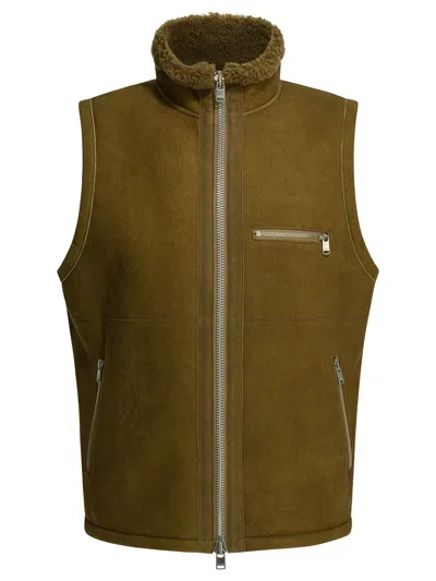 Nonnative Shearling Sleeveless Jacket In Brown