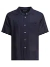 Nonnative Short-sleeve Linen Shirt With Classic Collar In Blue