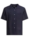 Nonnative Short-sleeve Linen Shirt With Classic Collar In Blue