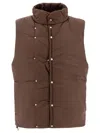 Nonnative Sleeveless Padded Jacket With High Collar In Brown