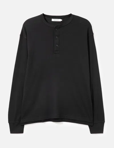 Nonnative Trooper L/s Henry Neck Tee Merino Wool Poly Thermal In Black