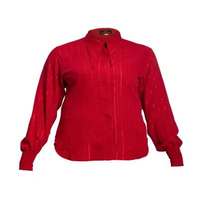 Nonnistics Fashion Chic Long-sleeve Shirt In Red