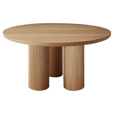 Pre-owned Nono Brutalist Round Dining Table In Wood Veneer, Podio By  In Black