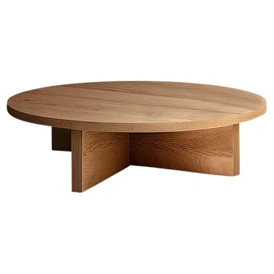 Pre-owned Nono Cruciform Base Round Edges Solid Wood Round Table By  Fundamenta 08 In Brown