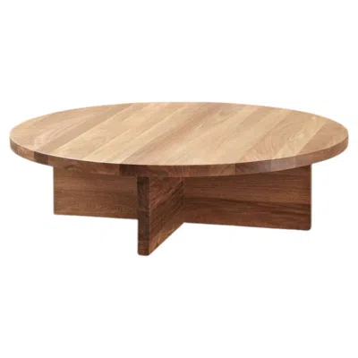 Pre-owned Nono Cruciform Base Round Edges Solid Wood Round Table By  Fundamenta 08 In Brown