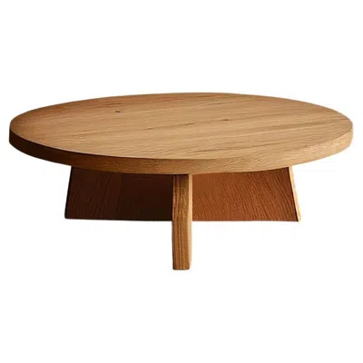 Pre-owned Nono Cruciform Pyramid Base Solid Wood Round Table By  Fundamenta 06 In Brown