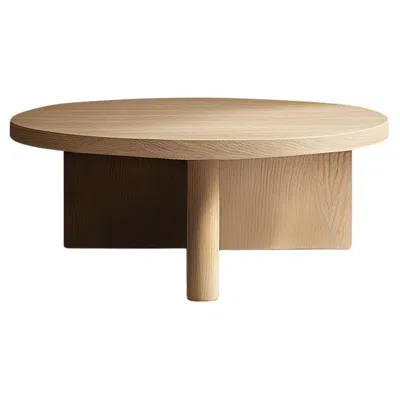 Pre-owned Nono Cruciform Solid Wood Round Table By  Fundamenta 07 In Brown