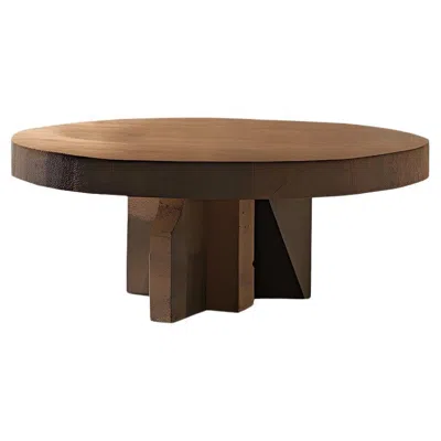 Pre-owned Nono Dark Red Tinted Round Coffee Table - Eclipse Fundamenta 39 By