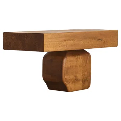 Pre-owned Nono Elefante Foyer Table 09, Oak Precision, Minimalist Elegance In Brown