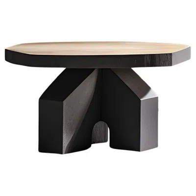 Pre-owned Nono Fundamenta Coffee Table 47 Solid Wood, Geometric Lines By  In Brown