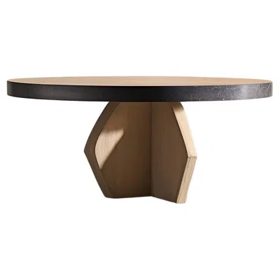 Pre-owned Nono Fundamenta Coffee Table 55 Solid Oak, Abstract Design By  In Brown