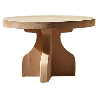 Pre-owned Nono Fundamenta Round Side Table 49 Solid Wood, Geometric Elegance By  In Brown