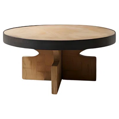 Pre-owned Nono Fundamenta Round Side Table 60 Solid Wood, Geometric Elegance By  In Brown