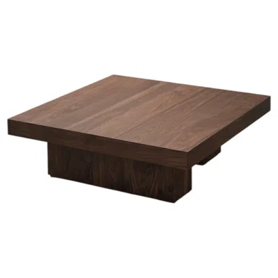Pre-owned Nono Hand-crafted Solid Thick Oak Rectangular Coffee Table By  Fundamenta 20 In Brown