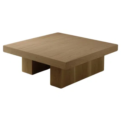 Pre-owned Nono Hand-crafted Solid Thick Oak Rectangular Coffee Table By  Fundamenta 20 In Brown