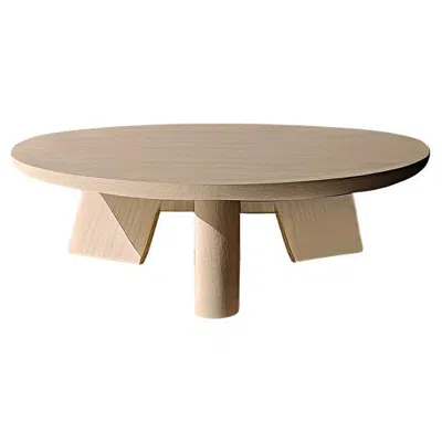 Pre-owned Nono Hand-crafted Solid Wood Round Coffee Table By  In Brown