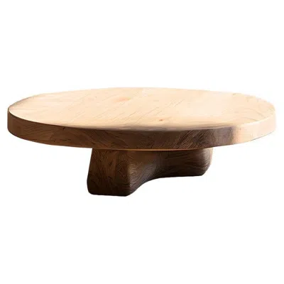 Pre-owned Nono Minimalist Round Coffee Table - Natural Oak Fundamenta 43 By  In Brown