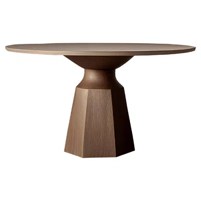 Pre-owned Nono Moka Dining Table D, Round Table For Four By  In Brown