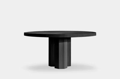 Pre-owned Nono No14 Scarpa Wooden Table By  – Round Top With Customizable Solid Base In Brown