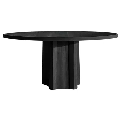 Pre-owned Nono No16 Scarpa Table By  – Custom Round Dining Table With Sculptural Wooden Bas In Brown