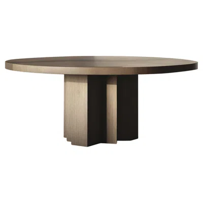 Pre-owned Nono No17 Scarpa Dining Table – Made-to-order Round Top And Solid Wood Base By Joel E In Brown