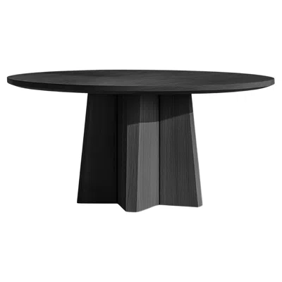 Pre-owned Nono No20 Scarpa Dining Table By  – Round Wooden Top With Cylindrical Base In Brown
