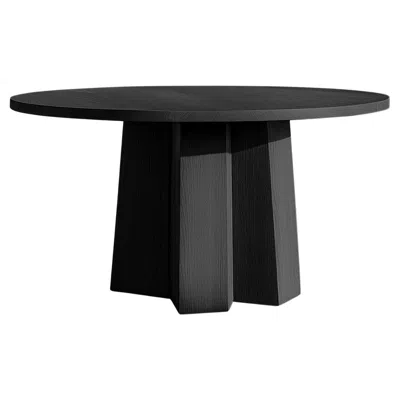 Pre-owned Nono No24 Scarpa Dining Table By  – Round Top And Sculptural Solid Wood Base In Brown