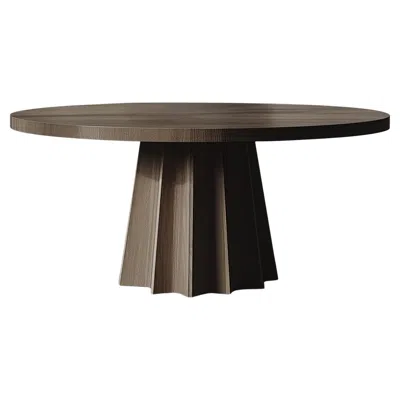 Pre-owned Nono No25 Scarpa Table – Made-to-order Round Dining Table With Cylindrical Base In Brown