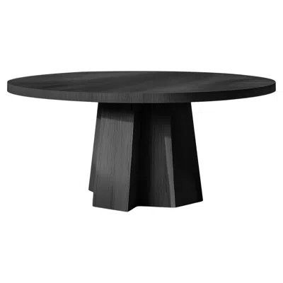 Pre-owned Nono No26 Scarpa Wooden Dining Table – Round Solid Wood Top By Joel Escalona In Brown