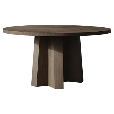 Pre-owned Nono No27 Scarpa Dining Table By  – Sculptural Cylindrical Base And Round Top In Brown