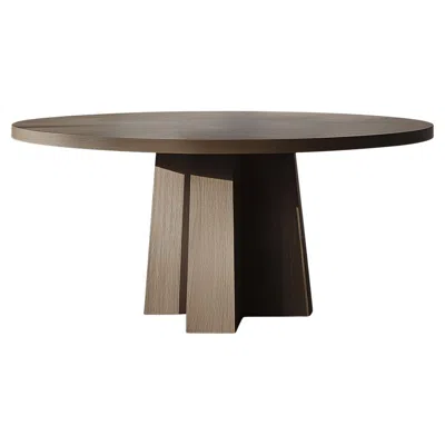 Pre-owned Nono No28 Scarpa Table – Custom Round Dining Table In Solid Wood By Joel Escalona In Brown