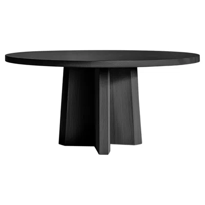Pre-owned Nono No29 Scarpa Wooden Table By  – Round Solid Top With Customizable Base In Brown