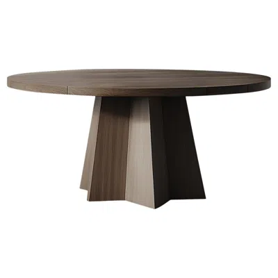 Pre-owned Nono No30 Scarpa Dining Table – Solid Wood Round Top With Sculptural Base In Brown