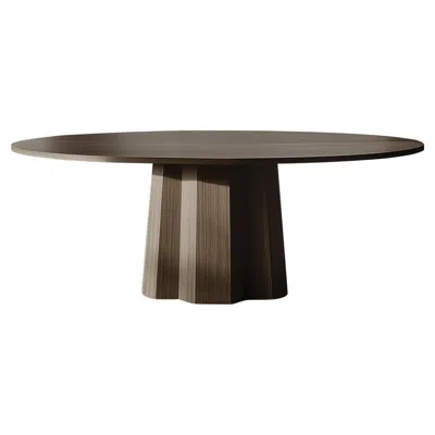 Pre-owned Nono No37 Scarpa Dining Table – Solid Wood With Cylindrical Base By Joel Escalona In Brown