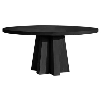 Pre-owned Nono No39 Scarpa Round Dining Table – Cylindrical Sculptural Base By Joel Escalona In Brown
