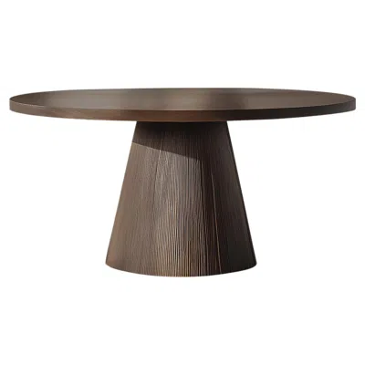 Pre-owned Nono No4 Scarpa Dining Table By  – Made-to-order Round Top With Sculptural Base In Brown