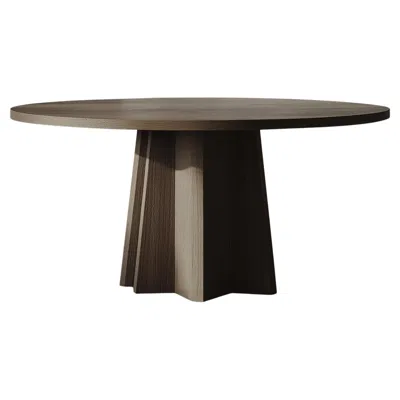 Pre-owned Nono No40 Scarpa Dining Table By  – Round Wooden Top With Sculptural Base In Brown