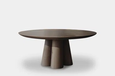 Pre-owned Nono No42 Scarpa Table By  – Made-to-order Round Top With Cylindrical Base In Brown