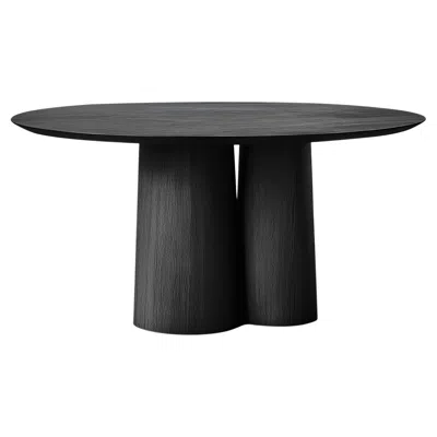 Pre-owned Nono No43 Scarpa Dining Table – Round Solid Wood Top With Sculptural Form By Joel Esc In Brown