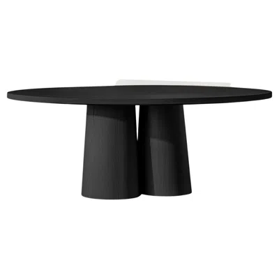 Pre-owned Nono No44 Scarpa Table By  – Cylindrical Base And Round Wooden Dining Top In Brown