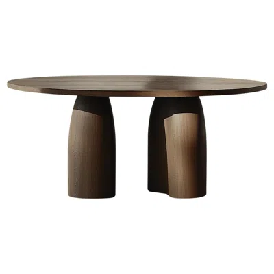 Pre-owned Nono No45 Scarpa Dining Table – Solid Wood Round Dining Table By Joel Escalona In Brown